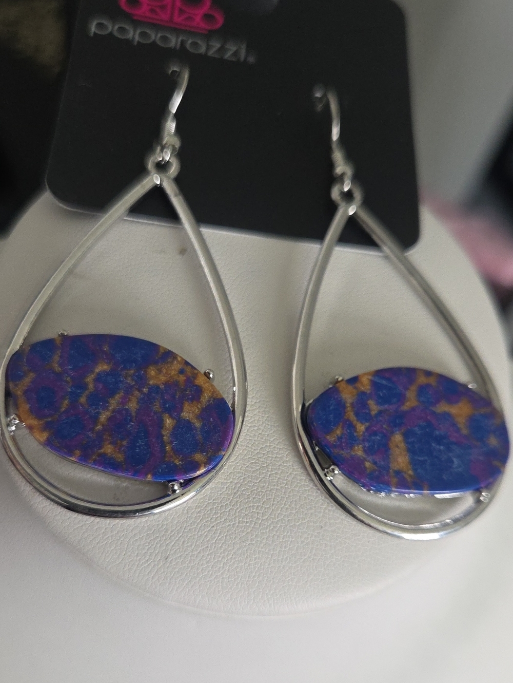 Paparazzi Purple Marbled Earrings NWT